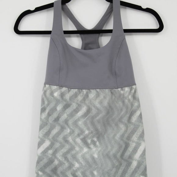 Lululemon Venus Tank Top 6 Zig Zag Blazer Fossil Gray Shelf Bra Swift Luxtreme0 - Picture 2 of 7